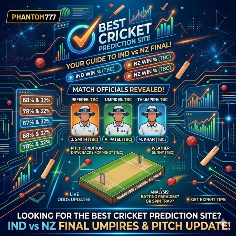 Looking for the Best Cricket Prediction Site? IND vs NZ Final Umpires & Pitch