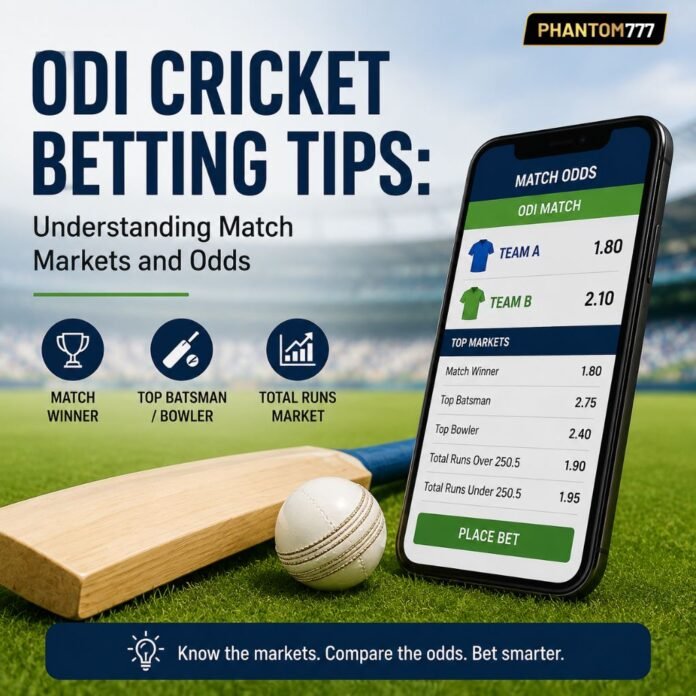 ODI Cricket Betting Tips Understanding Match Markets and Odds ODI Cricket Betting Tips: Understanding Match Markets and Odds