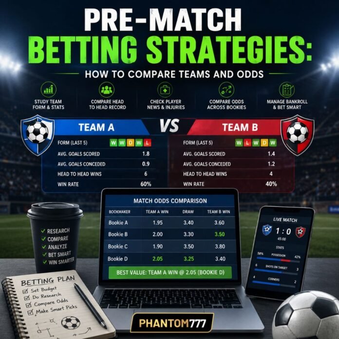 Pre-Match Betting Strategies How to Compare Teams and Odds Pre-Match Betting Strategies: How to Compare Teams and Odds